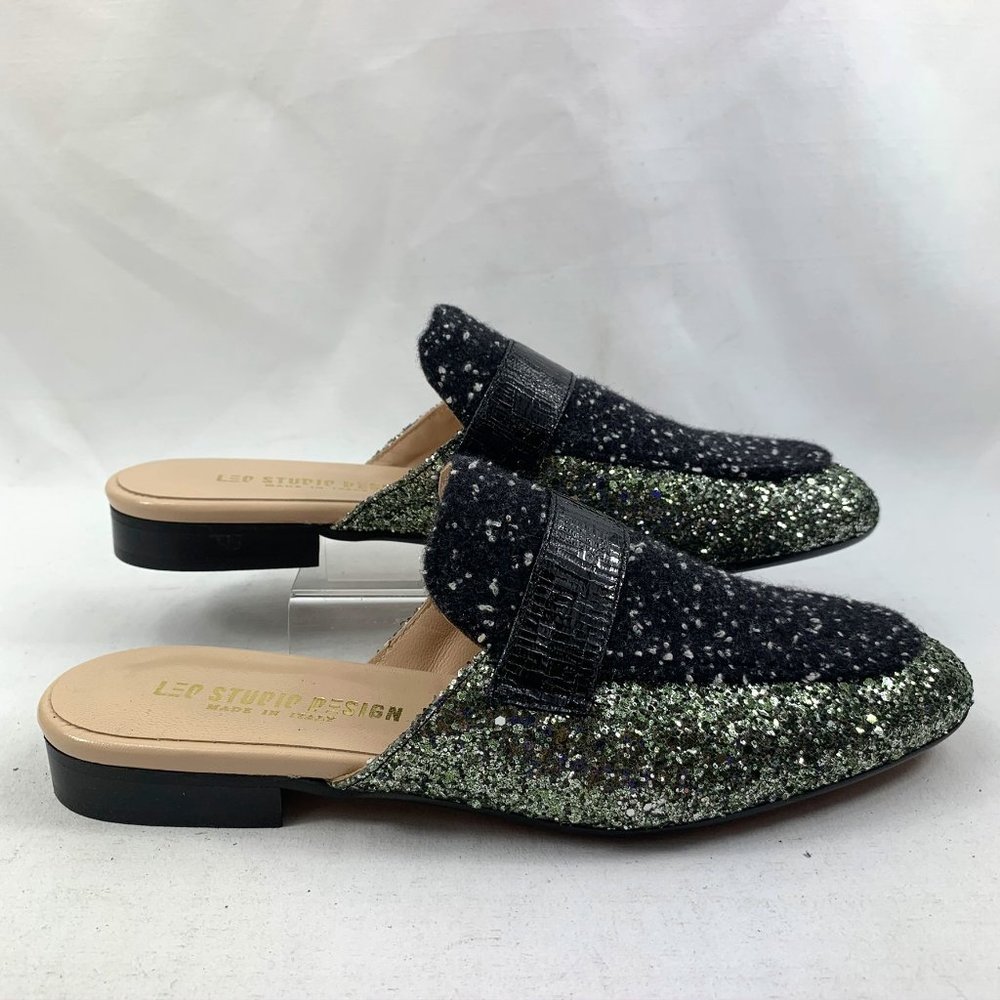 Leo Studio Design Women's Italian Glitter Mules